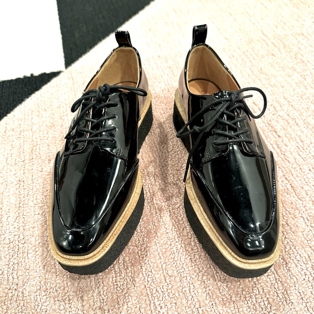 Zara Stacked Sole Patent Loafers EU size 37